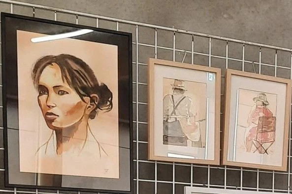 Aquarelles exposées par l'atelier d'aquarelle de La Cordée à La Chapelle-des-Fougeretz
