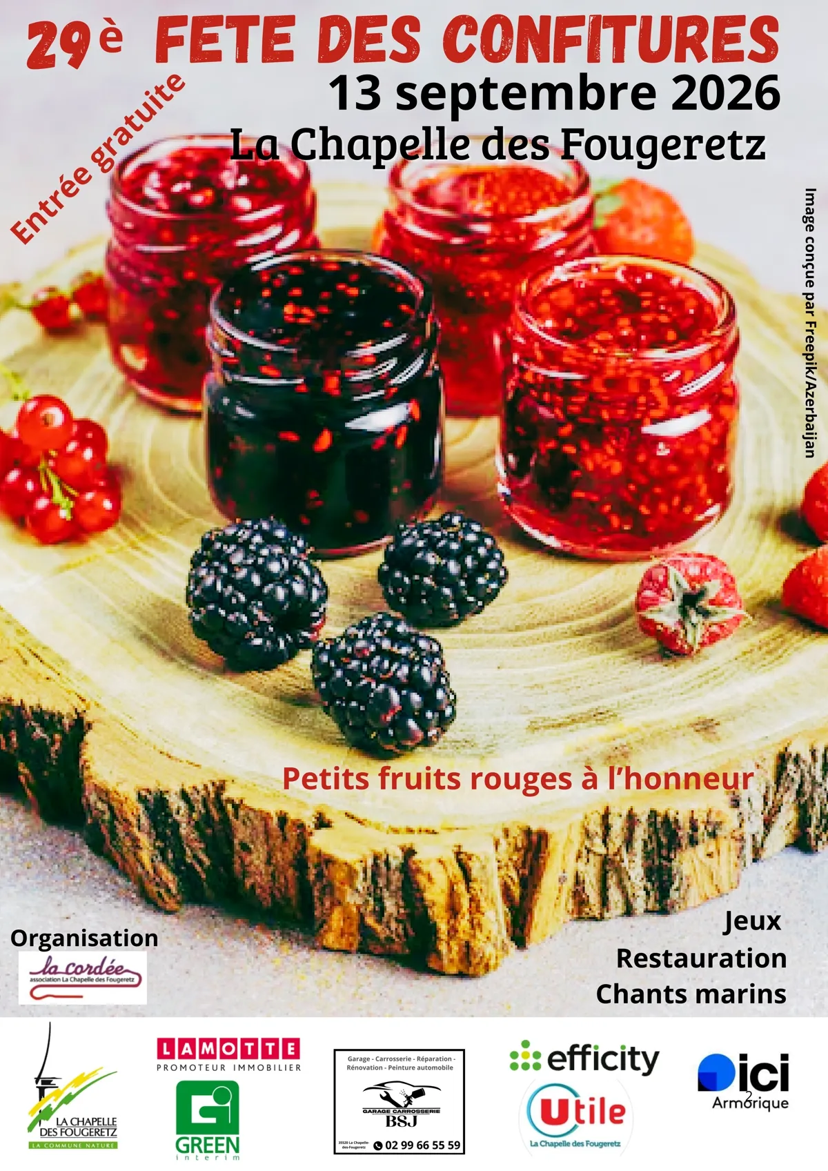 Confitures sur une table lors de la fête des confitures